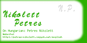 nikolett petres business card